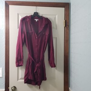 AE burgundy shirt dress